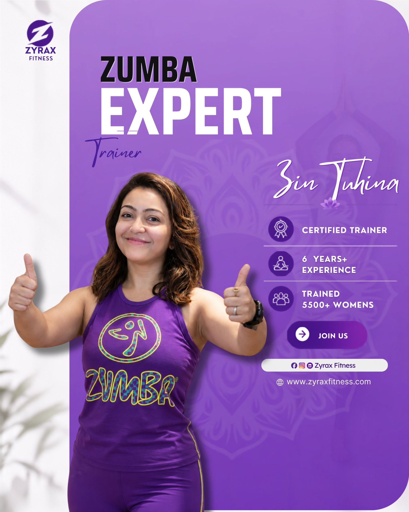 Tuhina, Zyrax Zumba Expert Trainer - Zumba exercise for beginners at home
